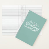 Journal de lecture vert personnalisé (À l'intérieur)