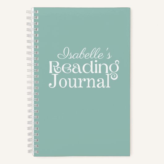 Journal de lecture vert personnalisé (Recto)