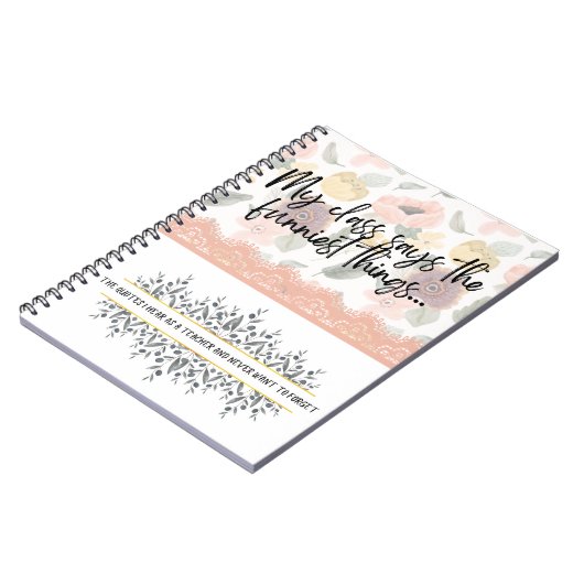 Journal de l'enseignant pour écrire des citations  (Côté gauche)