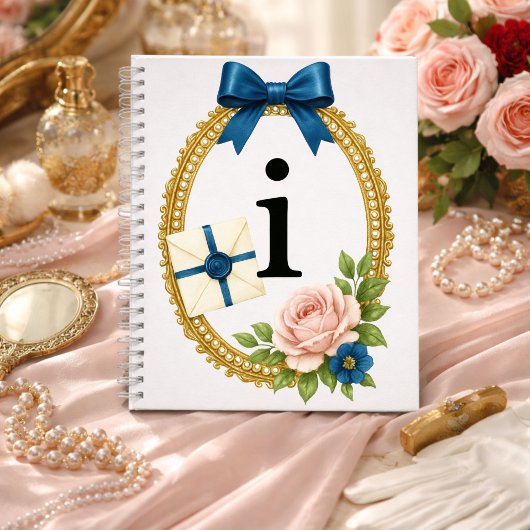 Journal de luxe monogramme Lettre I Régence