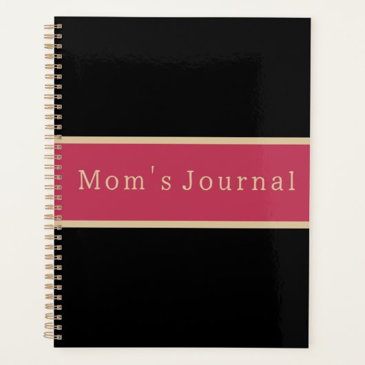 Journal de maman Magenta Black Gold Typographie (Devant)