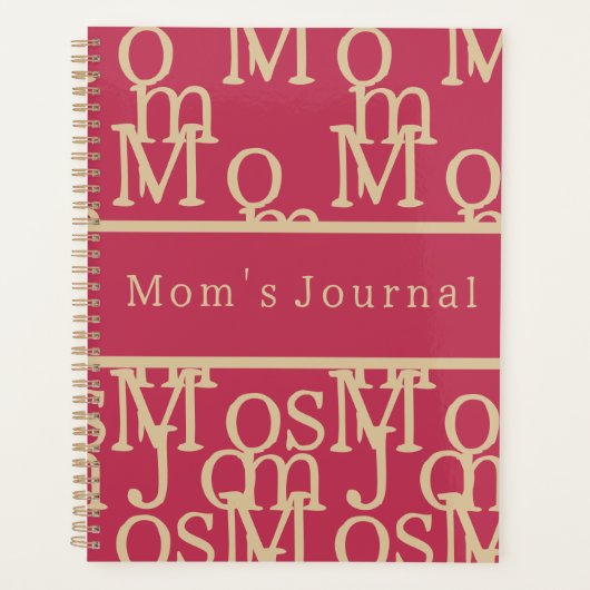 Journal de maman Magenta Typographie Or (Devant)