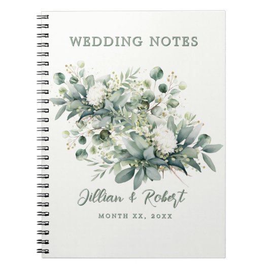 Journal de mariage à accent doré et floral verdoya (Devant)