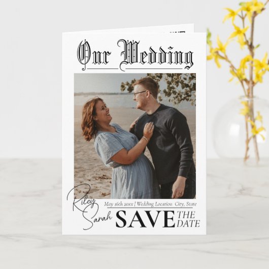 Journal de mariage édition | carte pliée (Fleur jaune)