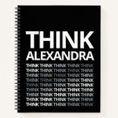 Journal de mentalité Think Typography noir blanc (Devant)