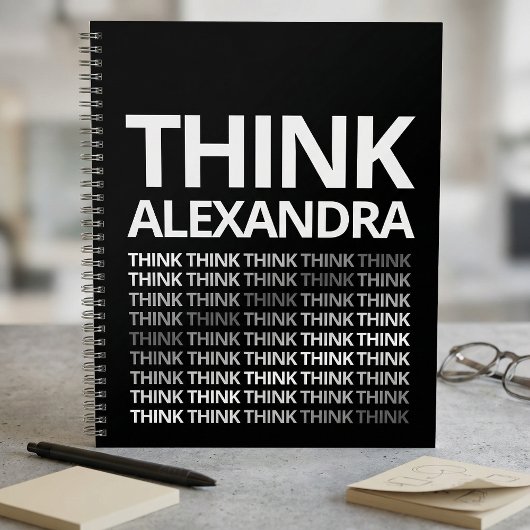 Journal de mentalité Think Typography noir blanc