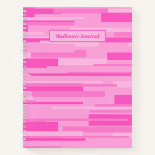 Journal de Motif géométrique rétro rose chaud
