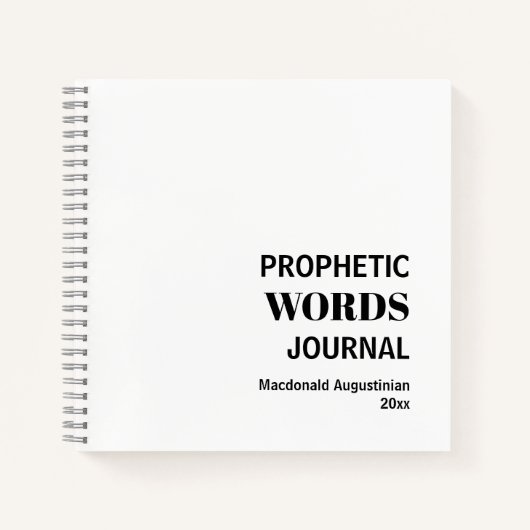 Journal de mots prophétiques simples (Devant)