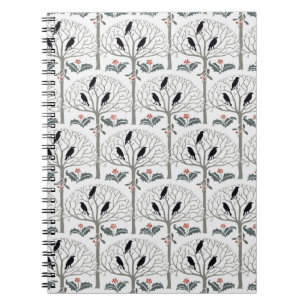 Journal de Noël de motif de freux et de houx de