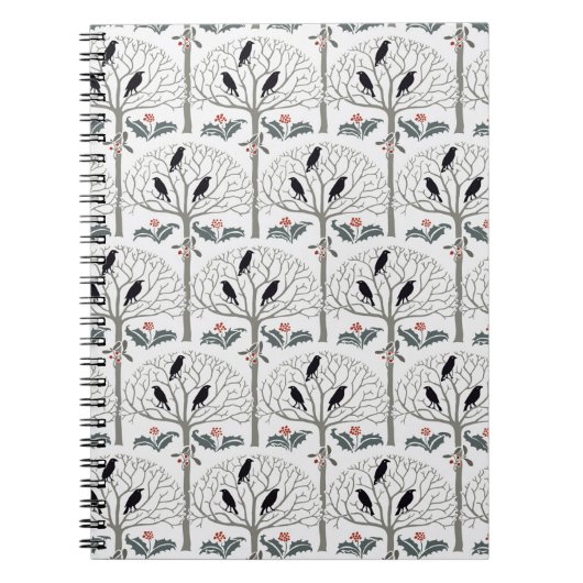 Journal de Noël de motif de freux et de houx de (Devant)