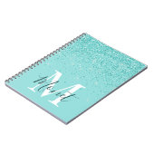 Journal de nom de monogramme à paillettes sarcelle (Côté gauche)