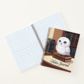 Journal de notes de chouette blanche mignonne (Intérieur)