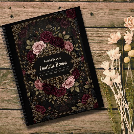Journal de notes de fantasy florale sombre personn