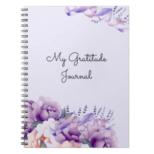 Journal de notes de gratitude aux pivoines lavande