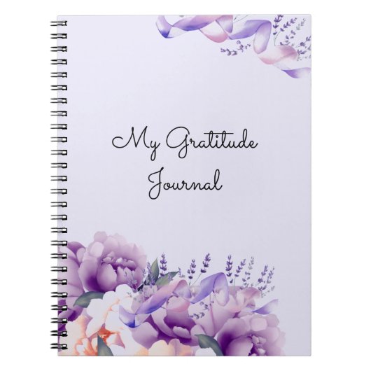 Journal de notes de gratitude aux pivoines lavande (Devant)