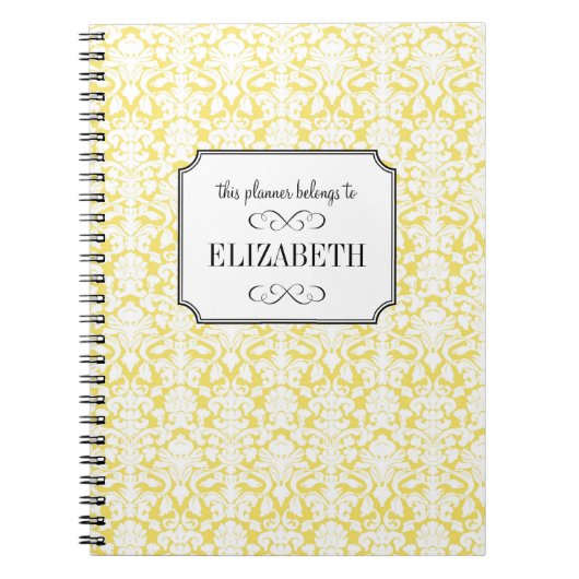 Journal de planification mariage damassé blanc jau (Devant)