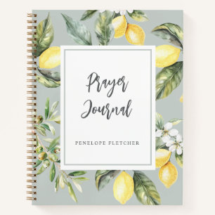 Journal de prière Aquarelle citrons Élégant Sage