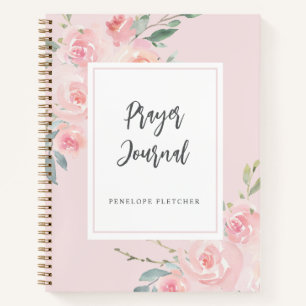 Journal de prière Aquarelle Floral Élégant rose