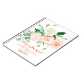 Journal de prière aux roses blanches et pêche avec (Côté gauche)