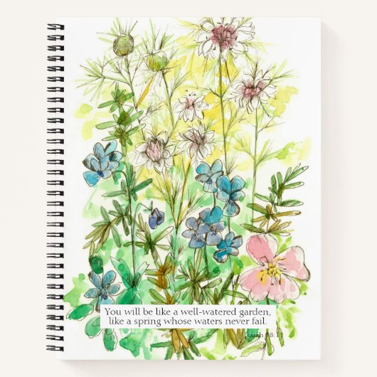 Journal de prière Bible Verse Ésaïe 58 11 Primrose (Devant)