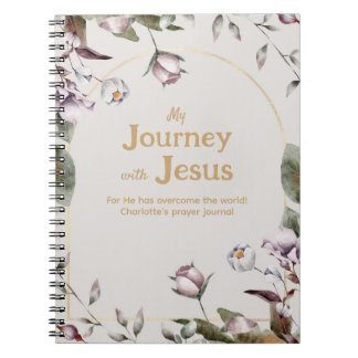 Journal de prière chrétienne florale aquarelle