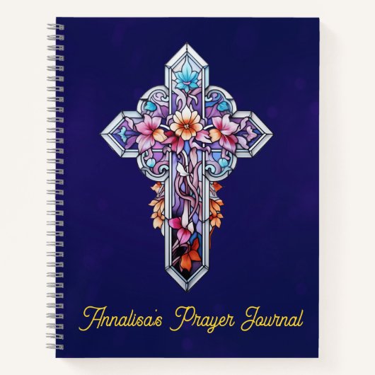 Journal de prière croix en verre tendu (Devant)