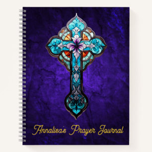 Journal de prière croix en verre tendu