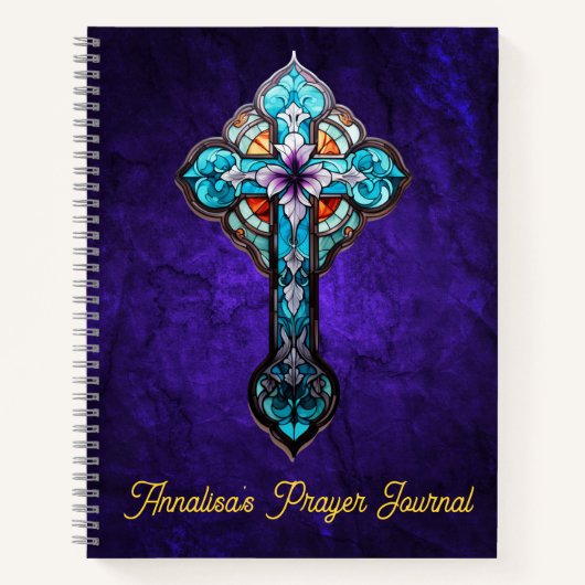 Journal de prière croix en verre tendu (Devant)