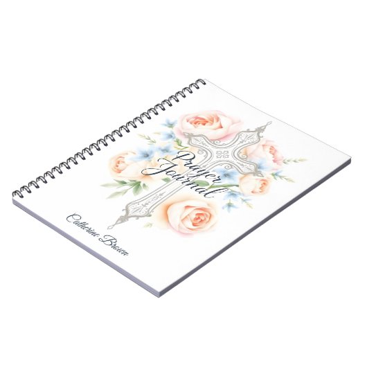 Journal de prière de croix catholique florale (Côté gauche)