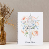 Journal de prière de croix catholique florale