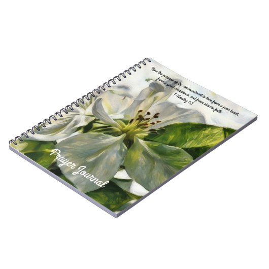 Journal de prière de fleurs blanches Bible Verse (Côté gauche)