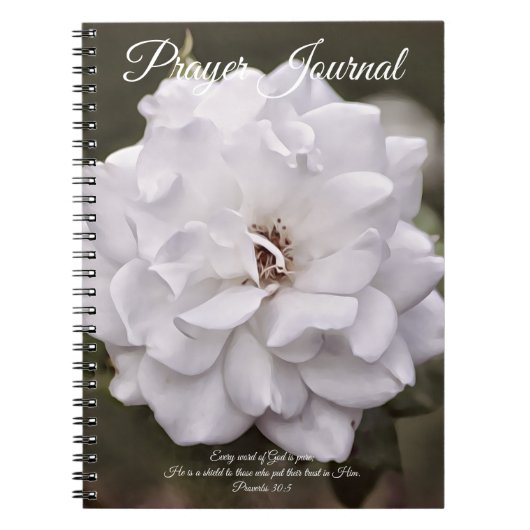 Journal de prière de rose blanche pure (Devant)