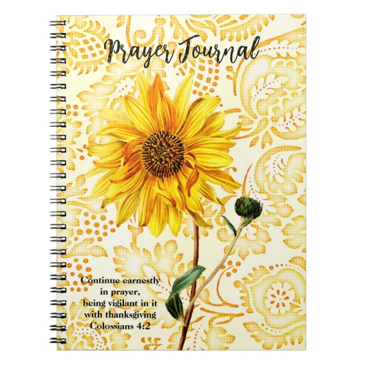 Journal de prière de tournesol jaune (Devant)