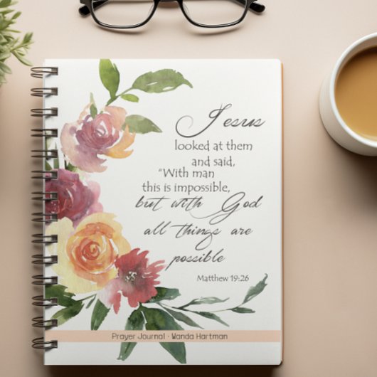 Journal de prière de verset biblique floral