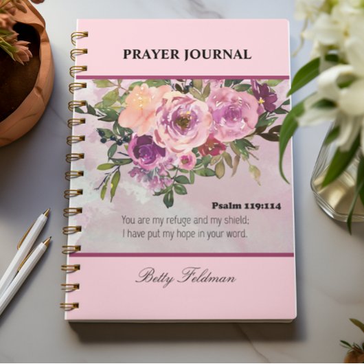 Journal de prière de verset biblique floral
