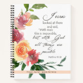 Journal de prière de verset biblique floral (Devant)