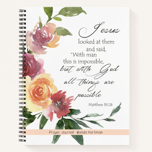 Journal de prière du versets de la Bible florale (Devant)
