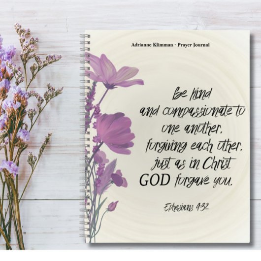 Journal de prière floral de verset biblique