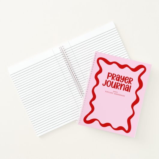 Journal de prière mignon rose et rouge nom personn (Intérieur)