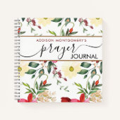 Journal de prière motif de fleurs carnet spirale (Devant)