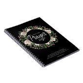 Journal de prière noir blanc rose floral (Côté Droit)