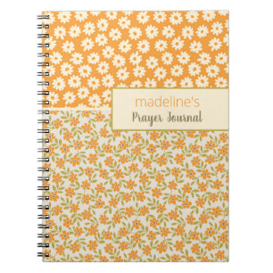 Journal de prière personnalisé à motif floral rétr