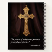 Journal de prière personnalisée Croix d'or et Rose (Dos)