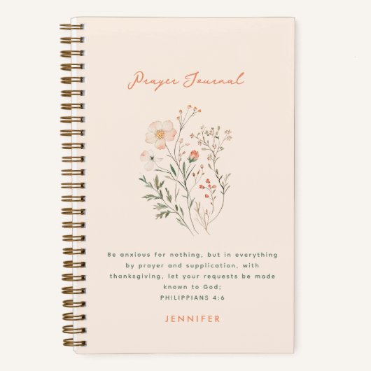 Journal de prière personnalisée des Fleurs sauvage (Recto)