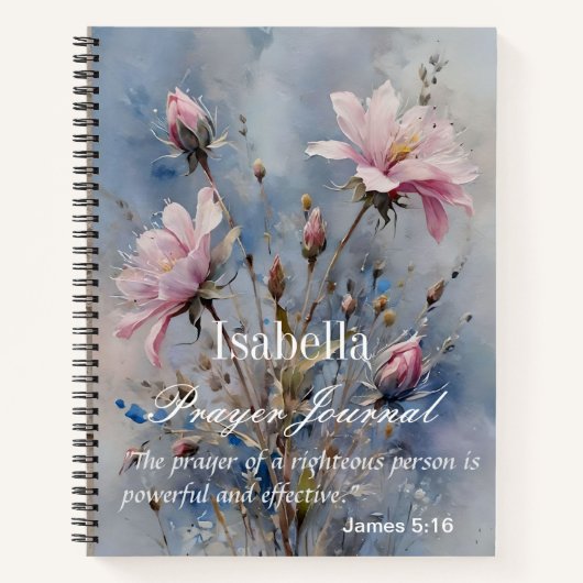 Journal de prière personnalisée Fleurs Pastel (Devant)