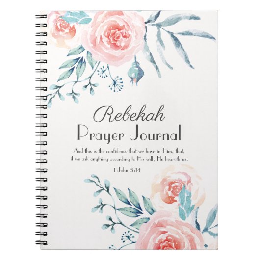 Journal de prière rose aquarelle (Devant)