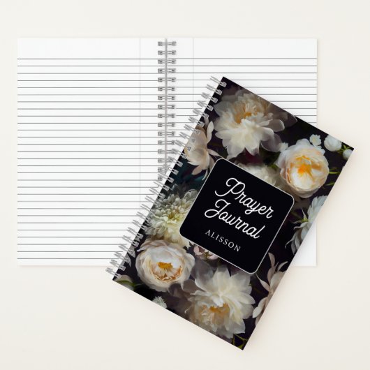 Journal de prière Roses et fleurs de crème (À l'intérieur)