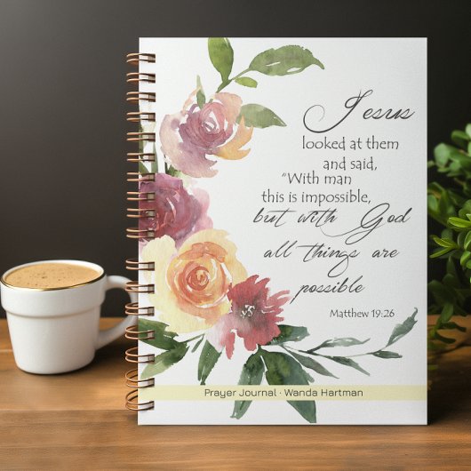 Journal de prière Spirale Verse de la Bible person