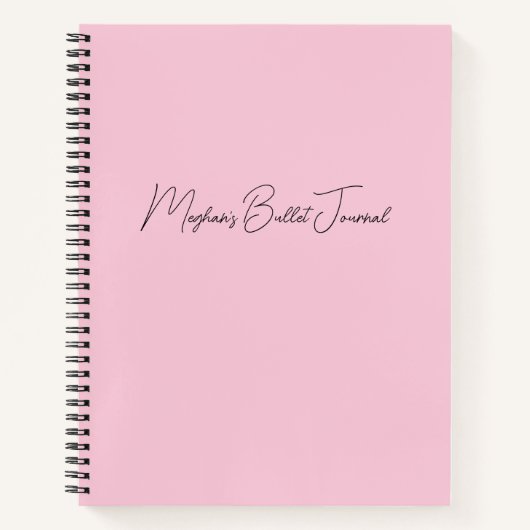 Journal de puces personnalisées Blush Pink moderne (Devant)