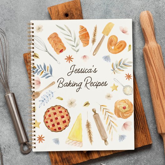 Journal de recette de cuisson à l'aquarelle person